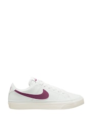 Nike White/Burgundy Court Legacy Trainers - Image 1 of 4