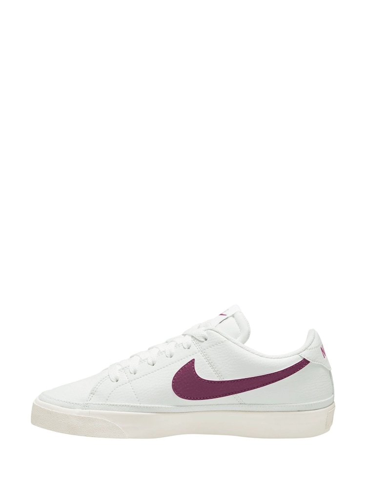 Nike White/Burgundy Court Legacy Trainers - Image 2 of 4