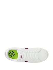 Nike White/Burgundy Court Legacy Trainers - Image 3 of 4