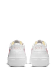 Nike White/Pink Blazer Low Platform Trainers - Image 2 of 8