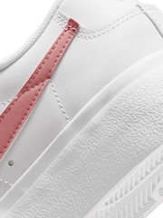 Nike White/Pink Blazer Low Platform Trainers - Image 6 of 8
