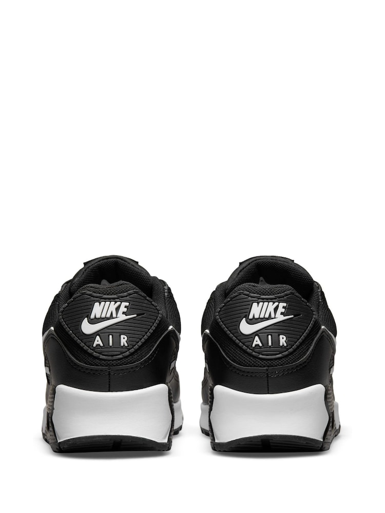 Nike Black/White Air Max 90 Trainers - Image 5 of 8