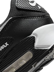 Nike Black/White Air Max 90 Trainers - Image 8 of 8