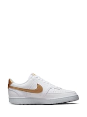 Белый/золотистый - Низкие кроссовки Nike Court Vision - Image 1 of 8