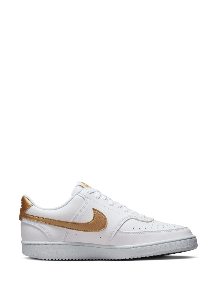 Белый/золотистый - Низкие кроссовки Nike Court Vision - Image 1 of 8