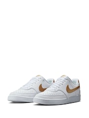 Белый/золотистый - Низкие кроссовки Nike Court Vision - Image 3 of 8