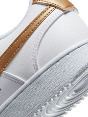 Белый/золотистый - Низкие кроссовки Nike Court Vision - Image 8 of 8