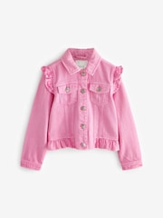 Bright Pink Frill Shoulder Denim Jacket (3-16yrs) - Image 5 of 8