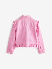 Bright Pink Frill Shoulder Denim Jacket (3-16yrs) - Image 6 of 8