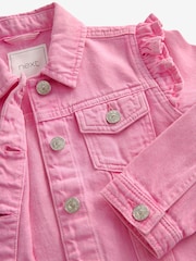Bright Pink Frill Shoulder Denim Jacket (3-16yrs) - Image 8 of 8