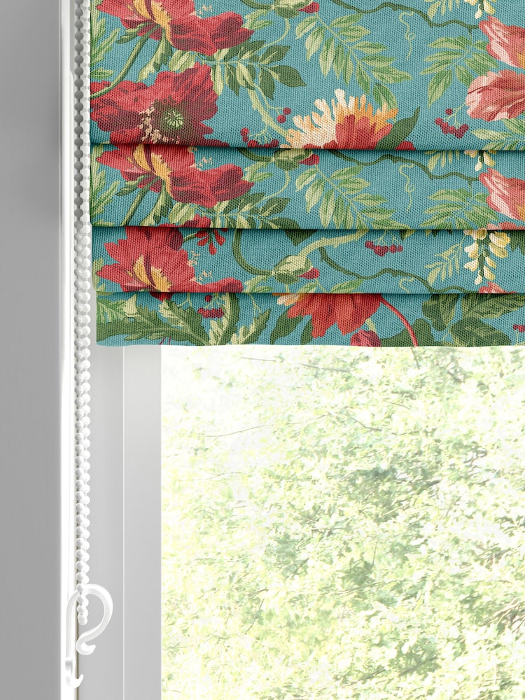 Graham & Brown Botanico Blue Florenzia Made to Measure Roman 100% Cotton Blind - Image 2 of 6
