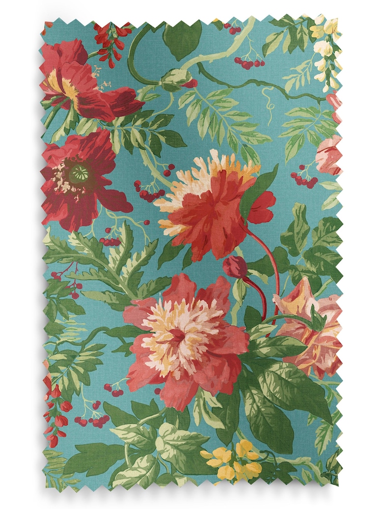 Graham & Brown Botanico Blue Florenzia Made to Measure Roman 100% Cotton Blind - Image 6 of 6