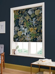 Graham & Brown Blue Glasshouse Flora Made to Measure Roman 100% Cotton Blind - Image 5 of 6