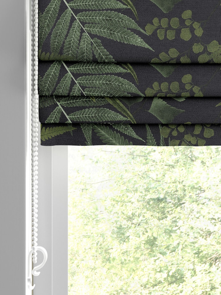 Graham & Brown Black Midsummer Fern Made to Measure Roman 100% Cotton Blind - Image 2 of 6