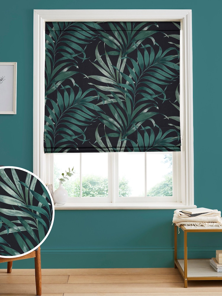 Graham & Brown Midnight Navy Yasuni Made to Measure Roman 100% Cotton Blind - Image 1 of 6