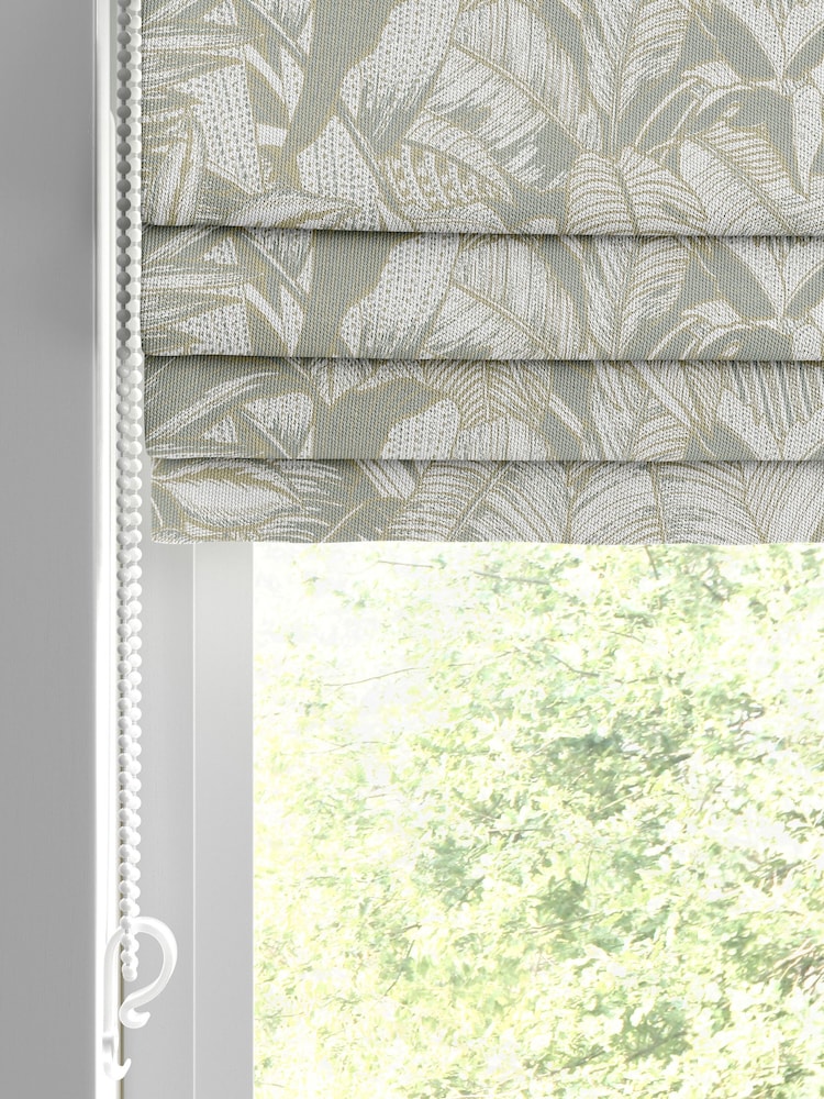 Graham & Brown Sage Green Paradys Made to Measure Roman 100% Cotton Blind - Image 2 of 6