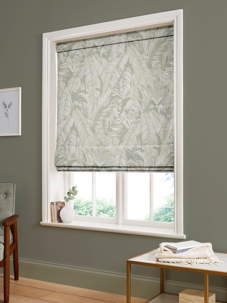 Graham & Brown Sage Green Paradys Made to Measure Roman 100% Cotton Blind - Image 5 of 6