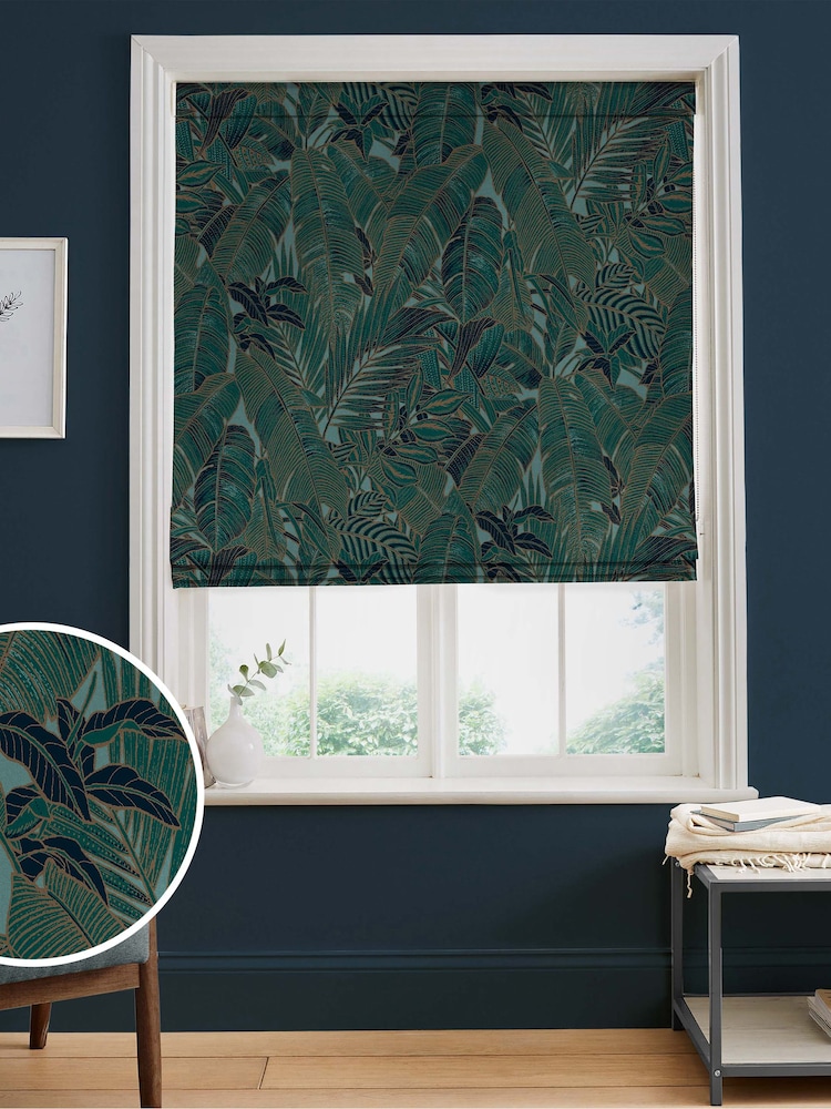 Graham & Brown Green Paradys Made to Measure Roman 100% Cotton Blind - Image 1 of 6