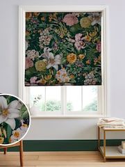Graham & Brown Emerald Green Glasshouse Flora Made to Measure Roman 100% Cotton Blind - Image 1 of 6