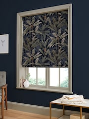 Graham & Brown Midnight Blue Borneo Made to Measure Roman 100% Cotton Blind - Image 5 of 6