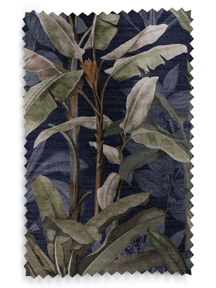 Graham & Brown Midnight Blue Borneo Made to Measure Roman 100% Cotton Blind - Image 6 of 6
