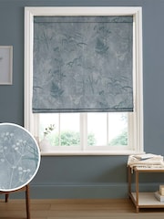 Graham & Brown Sky Blue Restore Made to Measure Roman 100% Cotton Blind - Image 1 of 6