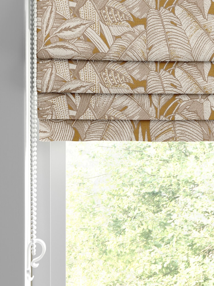 Graham & Brown Turmeric Yellow Paradys Made to Measure Roman 100% Cotton Blind - Image 2 of 6