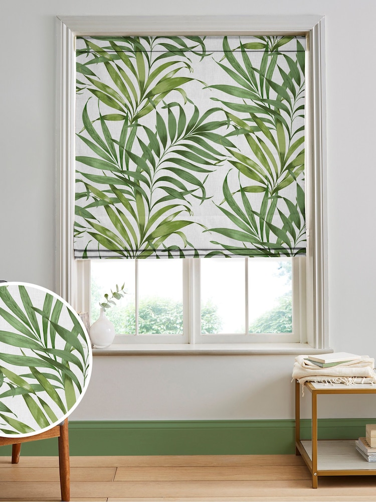 Graham & Brown White Yasuni Made to Measure Roman 100% Cotton Blind - Image 1 of 6