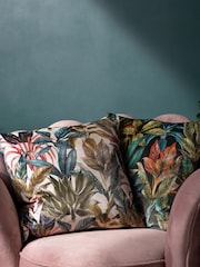 Wylder Black Mogori Vendure Printed Velvet Reverse Cushion - Image 1 of 3