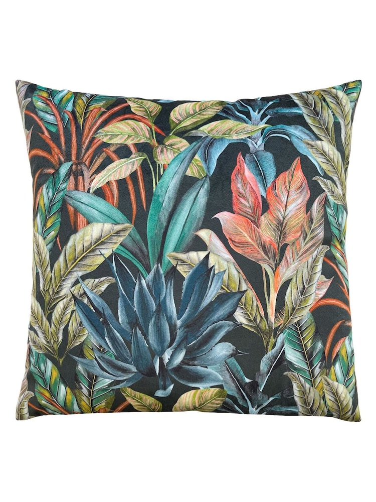 Wylder Black Mogori Vendure Printed Velvet Reverse Cushion - Image 2 of 3