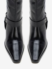 Mint Velvet Black Leather Buckle Boots - Image 2 of 3
