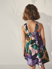 Purple Printed Cotton Dress (3-16yrs) - Image 2 of 6