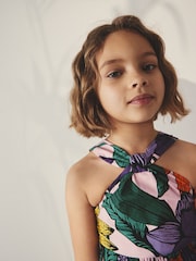Purple Printed Cotton Dress (3-16yrs) - Image 3 of 6