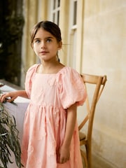 Pink Floral Texture Dress (3-16yrs) - Image 3 of 8