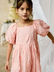Pink Floral Texture Dress (3-16yrs) - Image 4 of 8