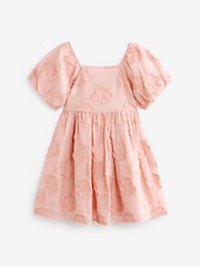 Pink Floral Texture Dress (3-16yrs) - Image 6 of 8