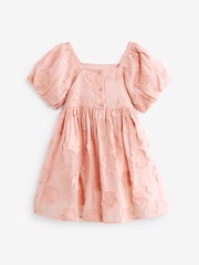 Pink Floral Texture Dress (3-16yrs) - Image 7 of 8