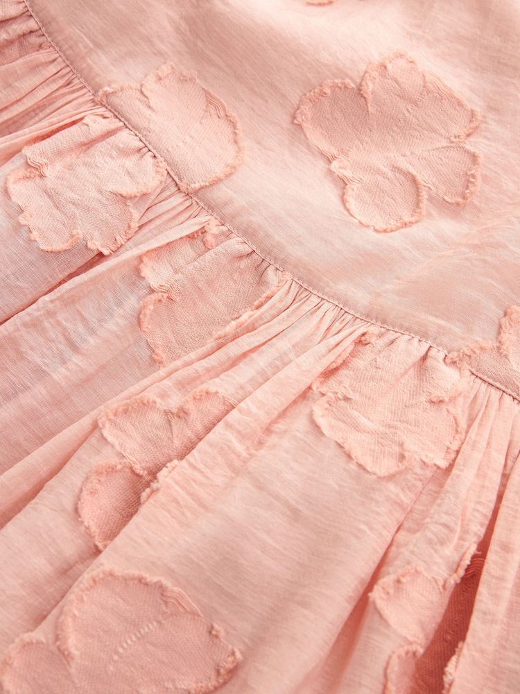 Pink Floral Texture Dress (3-16yrs) - Image 8 of 8