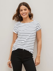 Schwarz/Weiß/gestreift - T-Shirts aus 100 % Baumwolle mit Flügelärmeln, 3er-Pack - Image 3 of 9