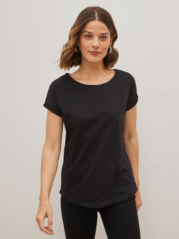 Schwarz/Weiß/gestreift - T-Shirts aus 100 % Baumwolle mit Flügelärmeln, 3er-Pack - Image 4 of 9