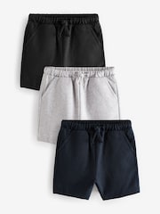 Black/Grey/Navy Blue Jersey Shorts 3 Pack (3mths-7yrs) - Image 1 of 3