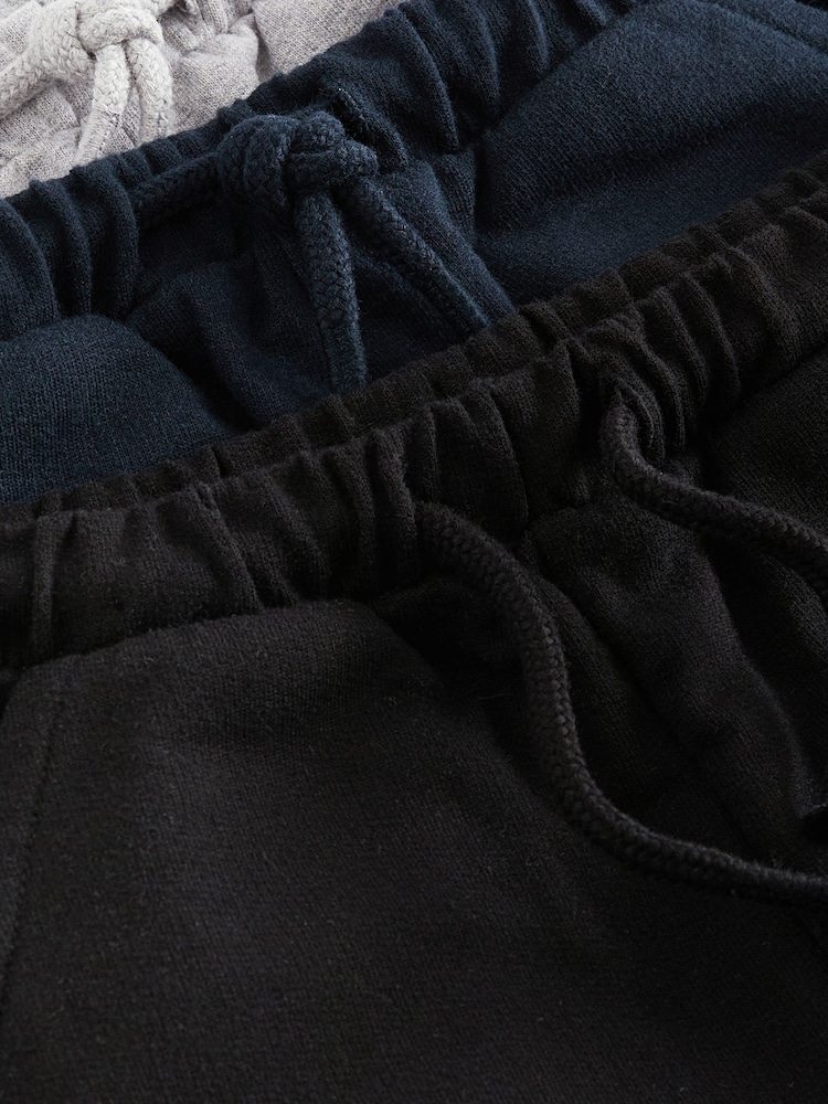 Black/Grey/Navy Blue Jersey Shorts 3 Pack (3mths-7yrs) - Image 3 of 3