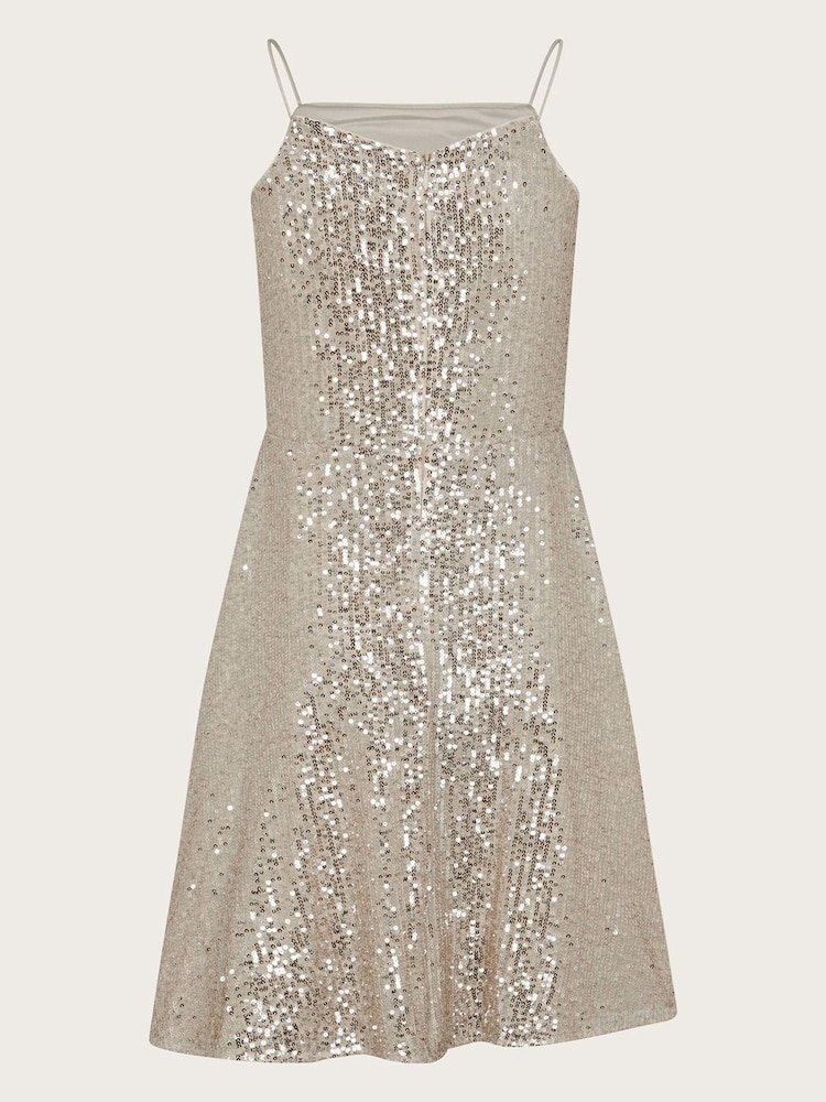 Monsoon Natural Charlotte Sequin Dress - Image 2 of 3