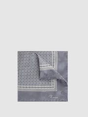 Reiss Steel Grey Martino Silk Geometric Pocket Square - Image 1 of 4
