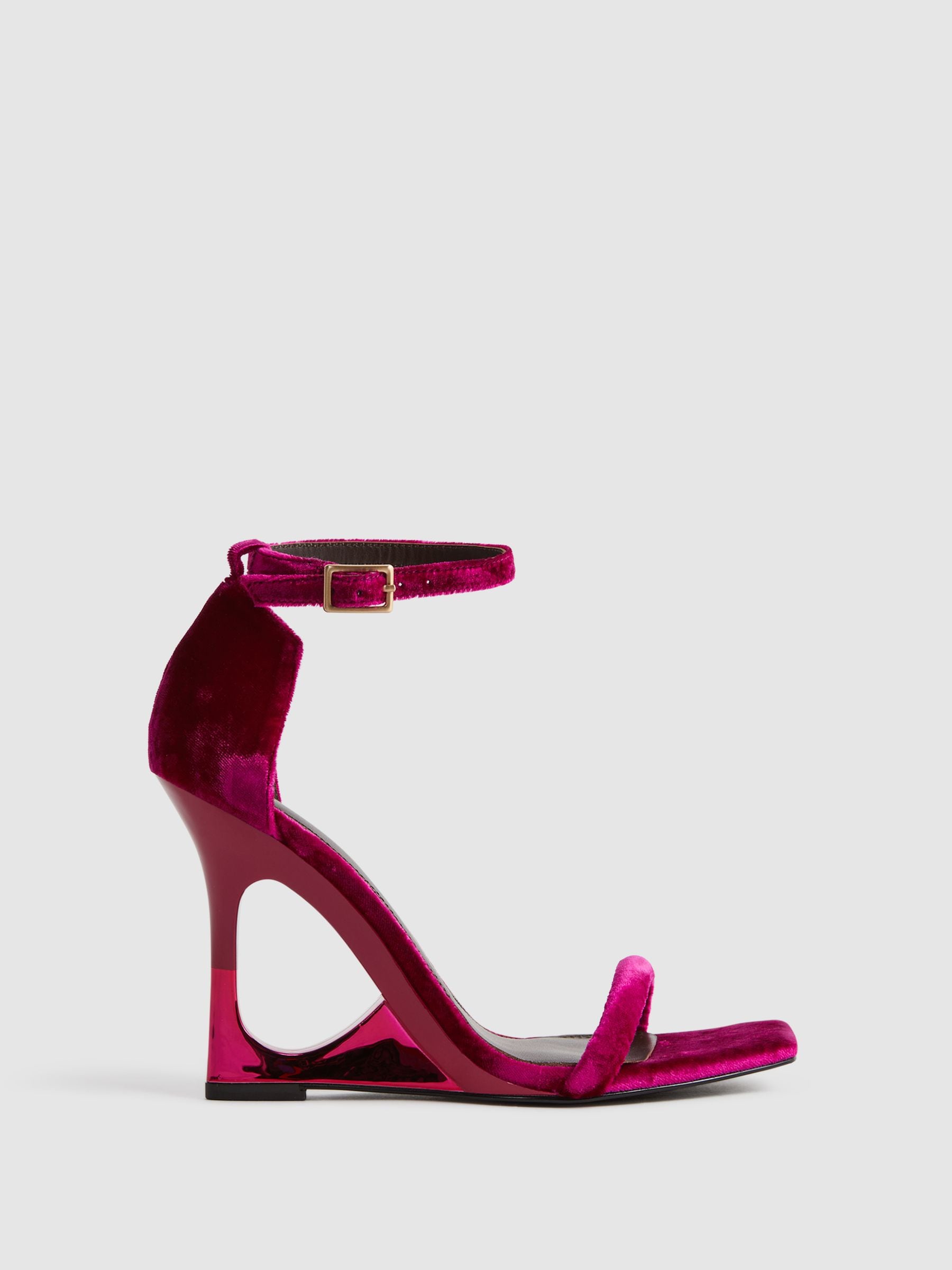 Velvet strappy heels outlet