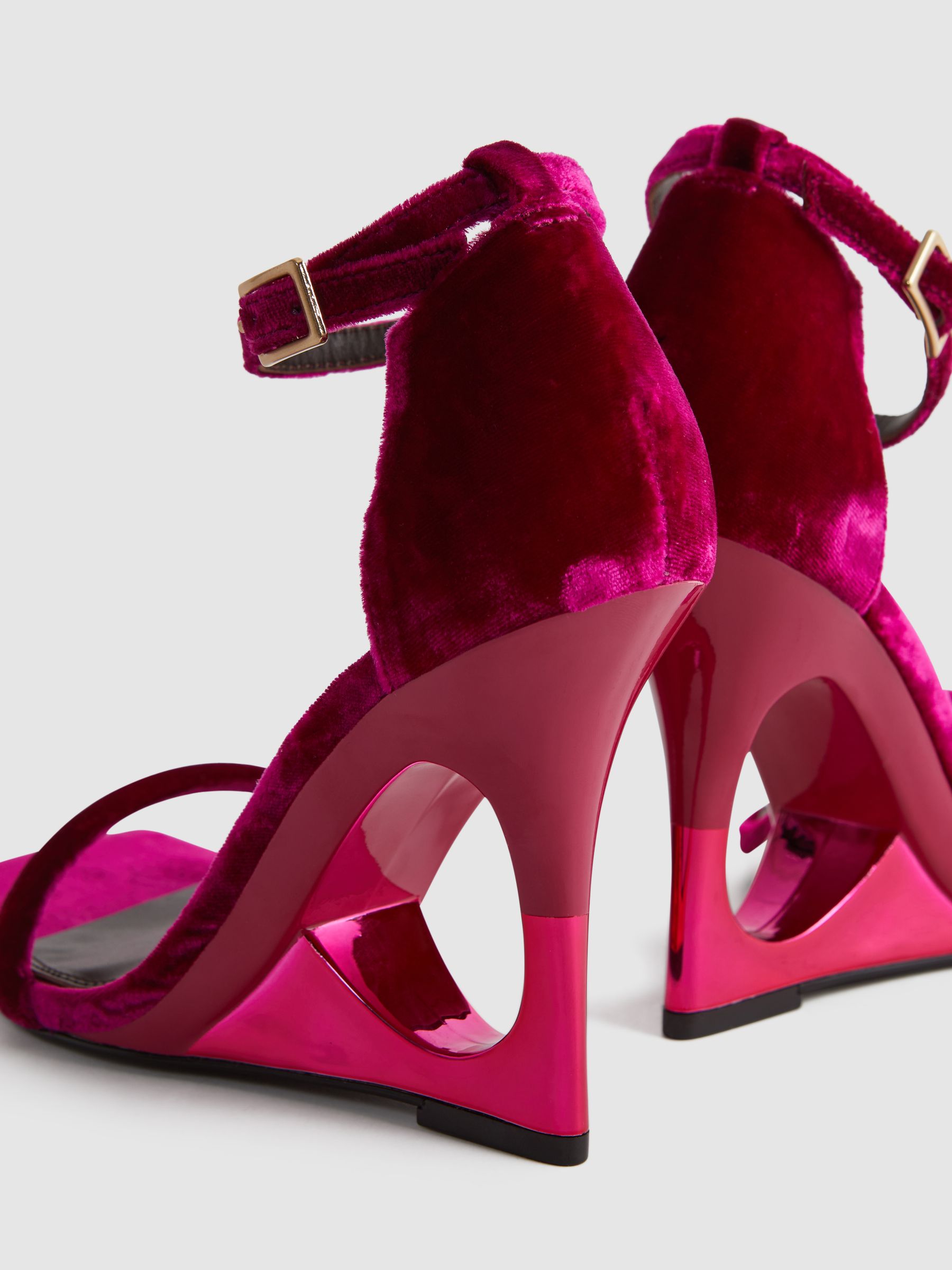 Velvet wedge heels cheap