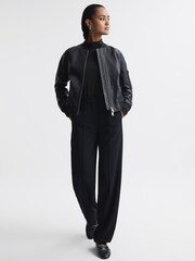 Reiss Black Piper Fitted Roll Neck T-Shirt - Image 3 of 5