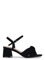 Linzi Black Charlotte Block Heeled Sandals With Bow Front Detail - Image 2 of 4