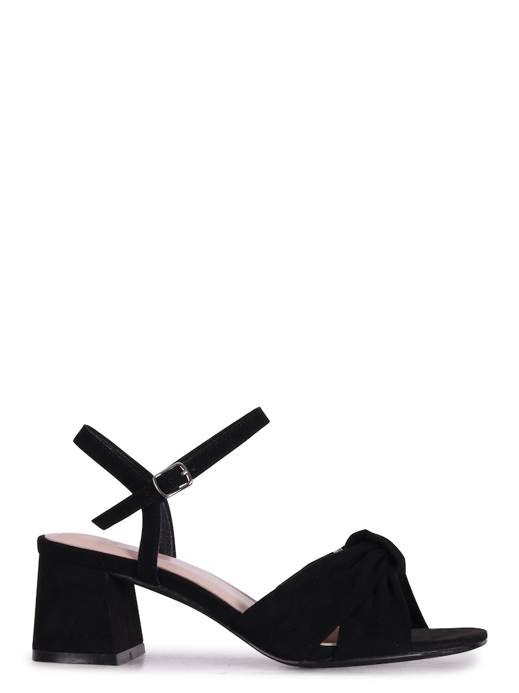 Linzi Black Charlotte Block Heeled Sandals With Bow Front Detail - Image 2 of 4
