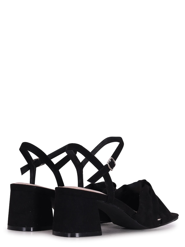 Linzi Black Charlotte Block Heeled Sandals With Bow Front Detail - Image 4 of 4